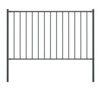 (anthracite) vidaXL Fence Screen with Posts Outdoor Garden Fence Panel Powder-coated Steel