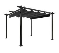 (anthracite) vidaXL Garden Gazebo with Retractable Roof Tent Multi Colours 3x3 m/4x3 m