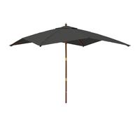 vidaXL Garden Parasol with Wooden Pole Anthracite 300x300x273 cm UK HOT