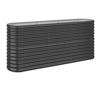 (Anthracite) vidaXL Garden Planter Patio Flower Pot Raised Garden Bed Powder-coated Steel