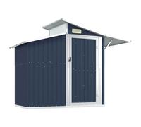 (anthracite) vidaXL Garden Shed 270x130x208.5 cm Galvanised Steel Bin Shed Multi Colours