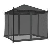 (anthracite) vidaXL Gazebo with Mesh Walls Pavilion Tent Marquee Balcony Shelter Steel