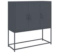 (anthracite) vidaXL Highboard Sideboard Side Cabinet Storage Cupboard Mustard Yellow Steel