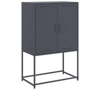 (anthracite) vidaXL Highboard Sideboard Side Cabinet Storage Organiser Cupboard White Steel
