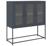(anthracite) vidaXL Sideboard Black 100.5x39x107 cm Cold-rolled Steel storage cabinet