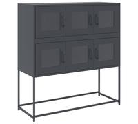 Sideboard Anthracite Cold-Rolled Steel 100.5x39x107 cm Metal Storage Cabinet HQ