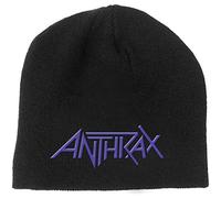Anthrax Beanie Hat Band Logo Amongst The Living Official Black One Size