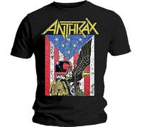 Anthrax Dredd Eagle Mens Graphic T-Shirt Black (Medium)