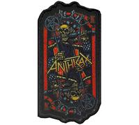 Anthrax Evil King Iron On Patch - Embroidered, Logo, Printed Design - Black/Yellow/Red, One Size