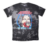 Anthrax Fistful Of Metal Dip Dye T-Shirt in Black | Size: Large Anthrax Black L