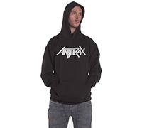 Anthrax Hoodie Band Logo Official Unisex Black Pullover L