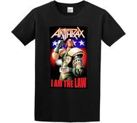 Anthrax Judge Dredd Tour T-Shirt Graphic Top Printed Tee Shirt for Men Black