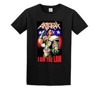 Anthrax Judge Dredd Tour T-Shirt Graphic Top Printed Tee Shirt for Men BlackL