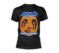 Anthrax Men's State of Euphoria Short Sleeve T-Shirt, Black, X-Large (Brand size: XL)