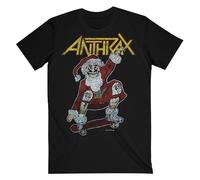 Anthrax Men's Vintage Christmas T-Shirt in Black | Size: Medium Anthrax Black M