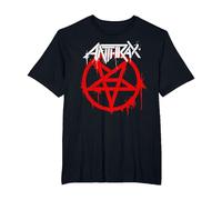 Anthrax Red Pentagram Logo T-Shirt, Men's Big and Tall, Black, 4X Tall
