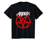 Anthrax Red Pentagram Logo T-Shirt, Youth, Black, Medium