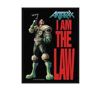 Anthrax I Am The Law Unisex Patch Multicoloured 100% Polyester Band Merch, Bands, Black, S