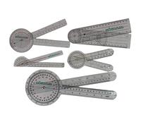 AnthroFlex Goniometer Set of 6: 12", 8", 6", 180, Finger, Spinal - To Measure Range of Motion of Joints For Physcial Therapy and Occupational Therapy - CM and Inches, Made of Durable Plastic