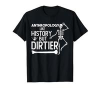 Anthropology T-Shirt Evolution Human Tee Anthropologist Bone T-Shirt, Men, Black, Large