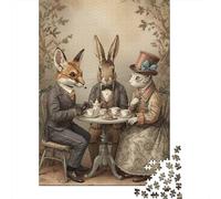 Anthropomorphic Animals Tea Party 1000 Piece Jigsaw Puzzle, 38x26cm/1000pcs, for Adults, Screen-Free Activity, Focused Puzzle Time And Quiet Weekends