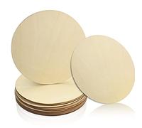 ANTHYTA 12 Pcs Wooden Circles 20 cm/7.87 inch Round Wood Discs Plain Natural Blank Wooden Discs Round Wood Plaque Unfinished Wooden Discs Slices Cutouts for Pyrography Painting and Christmas Decor