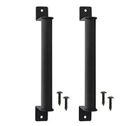 ANTHYTA 2Pcs Heavy Duty Barn Door Handle Pull Set,Barn Door Hardware Handles with 4 Screws(M4x15mm),Black Door Handle for Sliding Barn Door Closet Wooden Gate