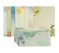 ANTHYTA Writing Paper and Envelopes,Writing Stationary Paper,32Pcs Letter Paper with 16Pcs Envelope,Printer Friendly,Color Both Sides,Classic Vintage Design for Student,Office