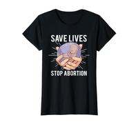 Anti Abortion Pro Life Choice Stop Unborn Lives Conservative Value Graphic T-Shirt, Women, Black, XL