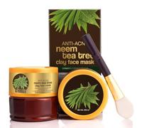 Anti-Acne Neem & Tea Tree Clay Face Mask - 200ml | Refreshes & Refines Acne-Prone Skin | Fights Pimples & Excess Oil | No Parabens, Sulphates & Mineral Oil | For All Skin Types