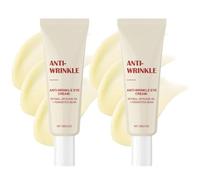 Anti-aging Eye Cream with 4% Retinal Liposome and Fermented Bean, Retinal Serum with 2% Retinal Liposome and Black Ginseng for Face, Anti-Aging Serum for Lines and Wrinkles (30ml, Eye Cream*2)