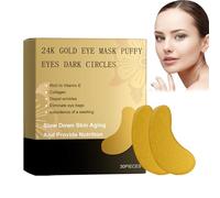 Anti-Aging Eye Serum Mask, Under Eye Masks, Eye Patch, Dark Circles, Fine Lines, Eye Mask For Puffy Eyes, 24k Gold Under Eye Patches, Anti-Wrinkle, Refreshing (1 box / 30 pcs)