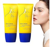 Anti-Aging Neck Cream, Neck Firming Cream, Collagen & Hyaluronic Acid Lifting Cream with Cooling Massage Roller, For Sagging Skin, Anti-Wrinkles, Moisturizing (2 Pcs)
