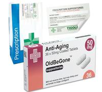 Anti-Aging Old Age Retirement Funny Prescription Box Gift Set - Novelty Gag Gift with Realistic Pill Box, Prescription Bag & Sticker - Office Parties & Secret Santa