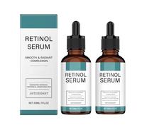 Anti-Aging Retinol Serum with Hyaluronic Acid & Vitamin A, Fights Wrinkles, Firms & Hydrates Skin, 1 oz (2pcs)
