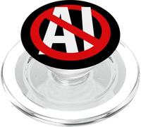Anti AI Anti Machine Learning Say No to AI Stop AI Designs PopSockets PopGrip for MagSafe