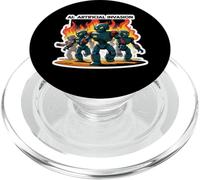 Anti AI Artificial Invasion Intelligence Activist Robots PopSockets PopGrip for MagSafe