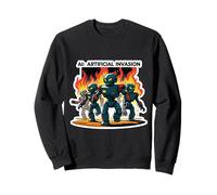 Anti AI Artificial Invasion Intelligence Activist Robots Sweatshirt