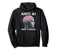 Anti AI Robot Machine Data Prompt Engineer AI Pullover Hoodie
