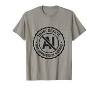 Anti-AI Trust Deficit Badge Grunge Style T-Shirt