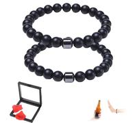 Anti Alcohol Bracelet, 2025 New Adjustable Magnetic Alcohol Rehabilitation Bracelet, Reduces The Urge to Drink, Unisex (2*Black C)