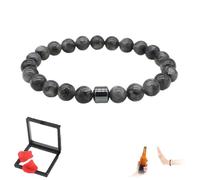 Anti Alcohol Bracelet, 2025 New Adjustable Magnetic Alcohol Rehabilitation Bracelet, Reduces The Urge to Drink, Unisex (Dark Gray)