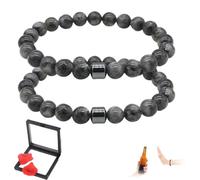 Anti Alcohol Bracelet, 2025 New Adjustable Magnetic Alcohol Rehabilitation Bracelet, Reduces The Urge to Drink, Unisex (2*Dark Gray)