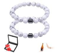 Anti Alcohol Bracelet, 2025 New Adjustable Magnetic Alcohol Rehabilitation Bracelet, Reduces The Urge to Drink, Unisex (2*White)