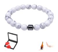 Anti Alcohol Bracelet, 2025 New Adjustable Magnetic Alcohol Rehabilitation Bracelet, Reduces The Urge to Drink, Unisex (White)