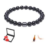 Anti Alcohol Bracelet, 2025 New Adjustable Magnetic Alcohol Rehabilitation Bracelet, Reduces The Urge to Drink, Unisex (Black B)