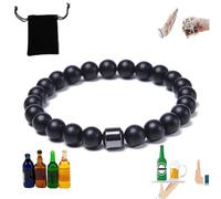 Anti Alcohol Bracelet, Alcohol Bracelet, Natural Relief for Alcohols Cravings, Reduce Alcohols Intake (Black Frosted Bracelet)