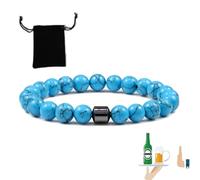 Anti Alcohol Bracelet, Alcohol Bracelet, Natural Relief for Alcohols Cravings, Reduce Alcohols Intake (Dark Blue Turquoise)
