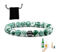 Anti Alcohol Bracelet, Alcohol Bracelet, Natural Relief for Alcohols Cravings, Reduce Alcohols Intake (White Green Malachite)