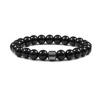 Anti Alcohol Bracelet Women & Men - Reduce the Urge to Drink, 8MM-Adjustable Glame Anti Alcohol Magnetic Bracelet, Neodymium & Onyx Anti-Alcohol Craving Jewelry (A)